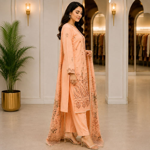 3 Piece unstitched Lawn suit