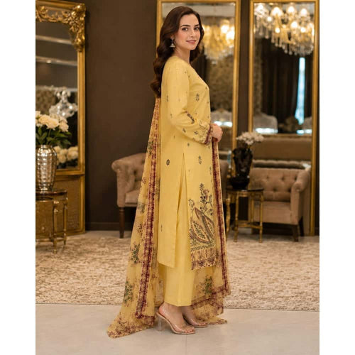 3 Piece Unstitched Lawn Suit